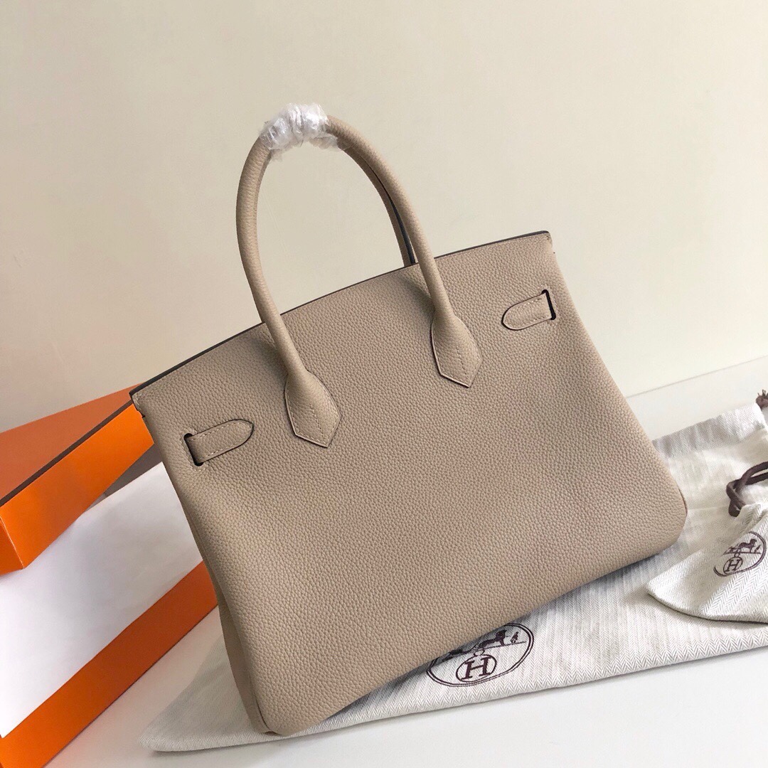 Hermes Birkin 35CM Togo Leather Handbag Light Grey